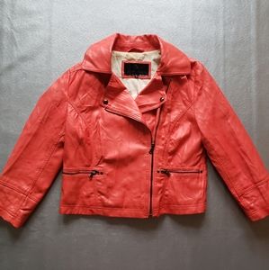 Red leather jacket
